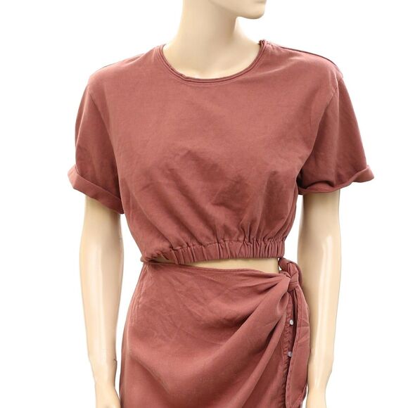 Free People Rae Maxi Dress Redwood Effortless Cutout Resort Beach S NEW 281716 - Picture 6 of 8